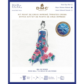 Kit Point de croix imprimé - DMC- "Bal de roses"