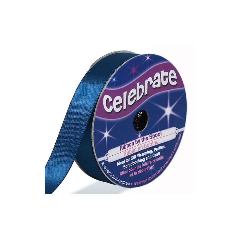 Ruban satin - Bleu marine -13mm