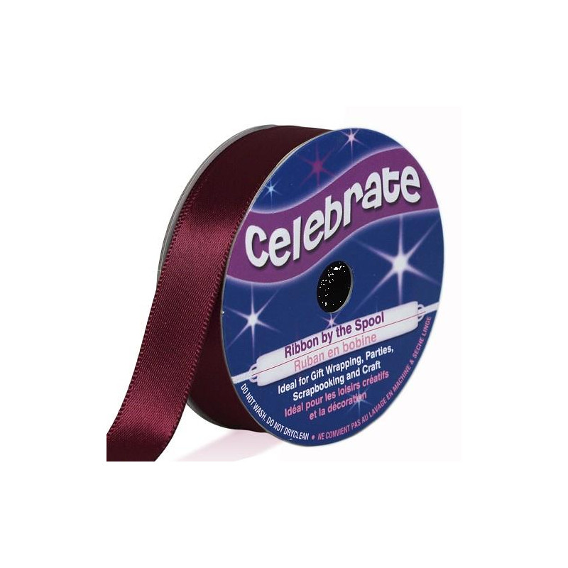 Ruban satin - Bordeaux -13mm