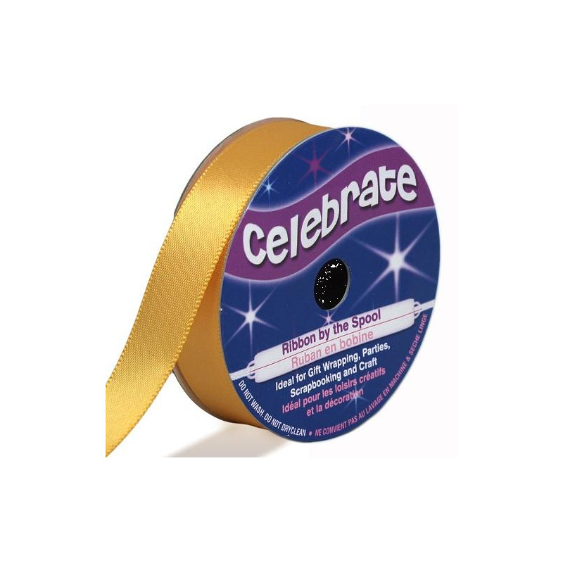 Ruban satin - Jaune -13mm