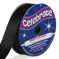 Ruban satin - Noir -13mm