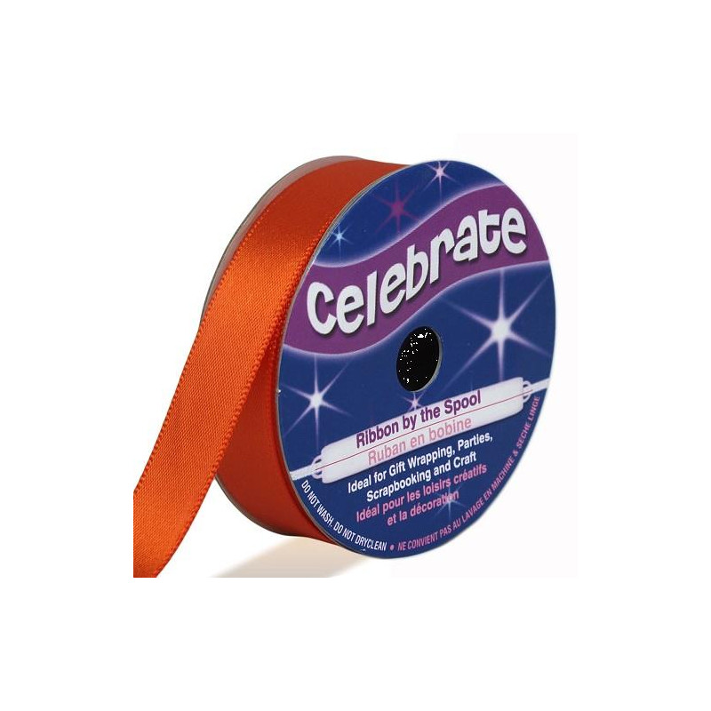 Ruban satin - Orange -13mm