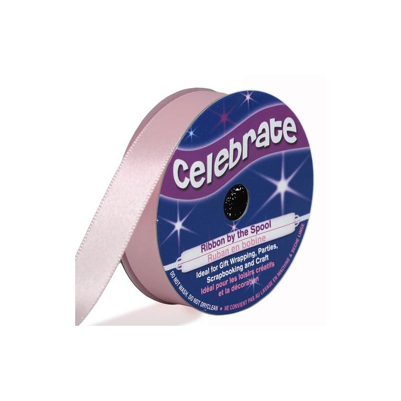 Ruban satin - Rose -13mm