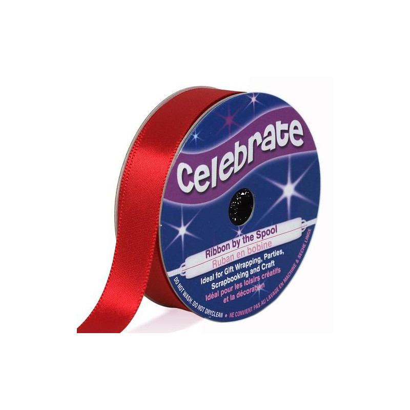 Ruban satin - Rouge -13mm