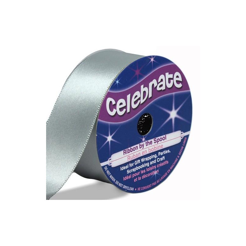 Ruban satin - Gris -25mm