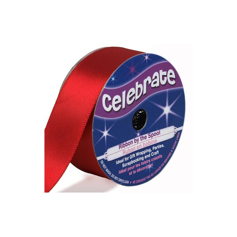Ruban satin - Rouge -25mm