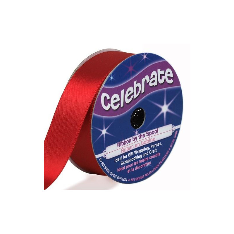 Ruban satin - Rouge -25mm