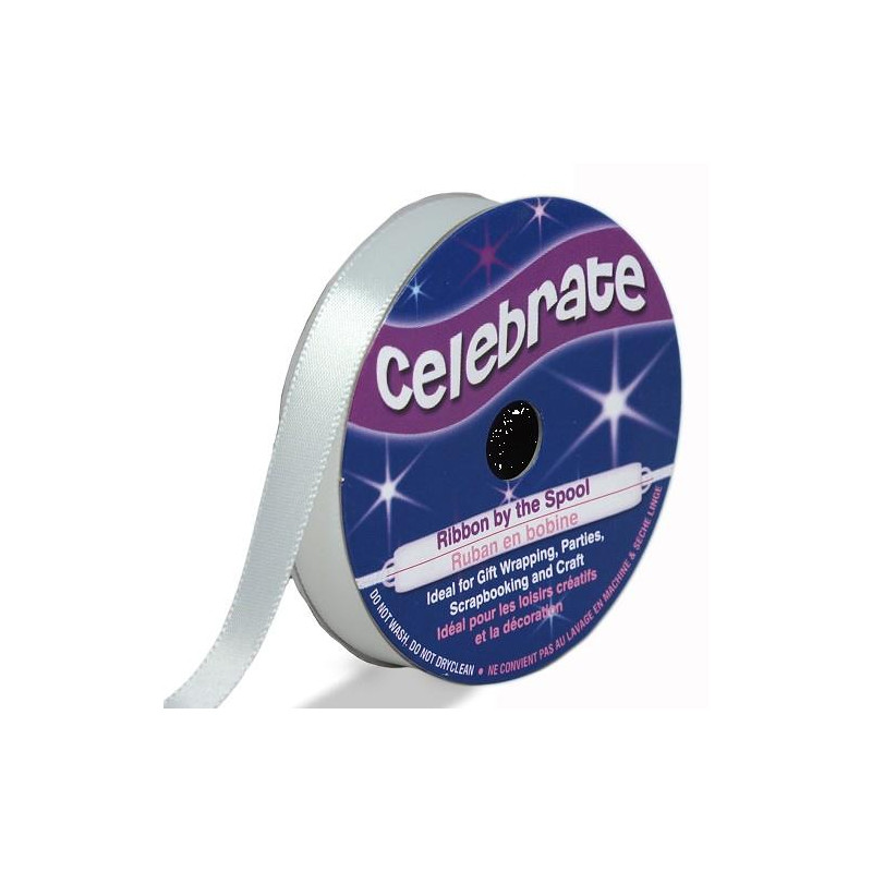 Ruban satin - Blanc -9mm