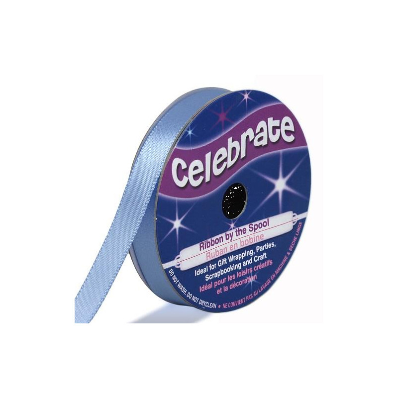 Ruban satin - Bleu -9mm