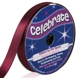 Ruban satin - Bordeaux -9mm