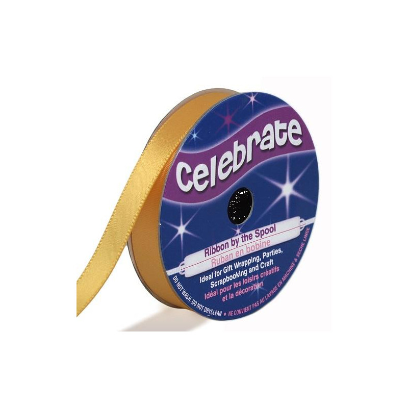 Ruban satin - Jaune -9mm