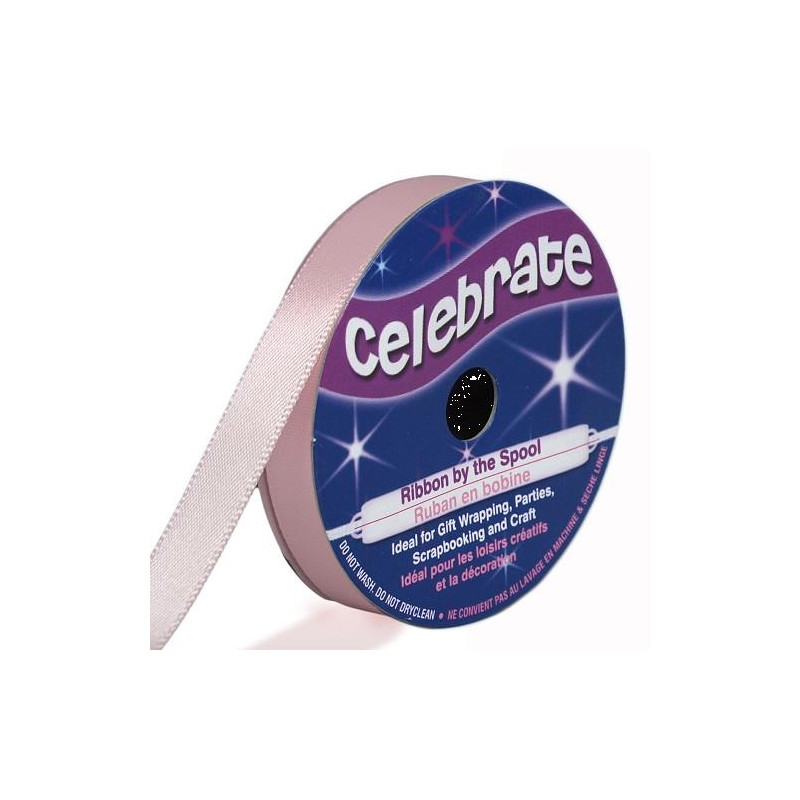 Ruban satin - Rose -9mm