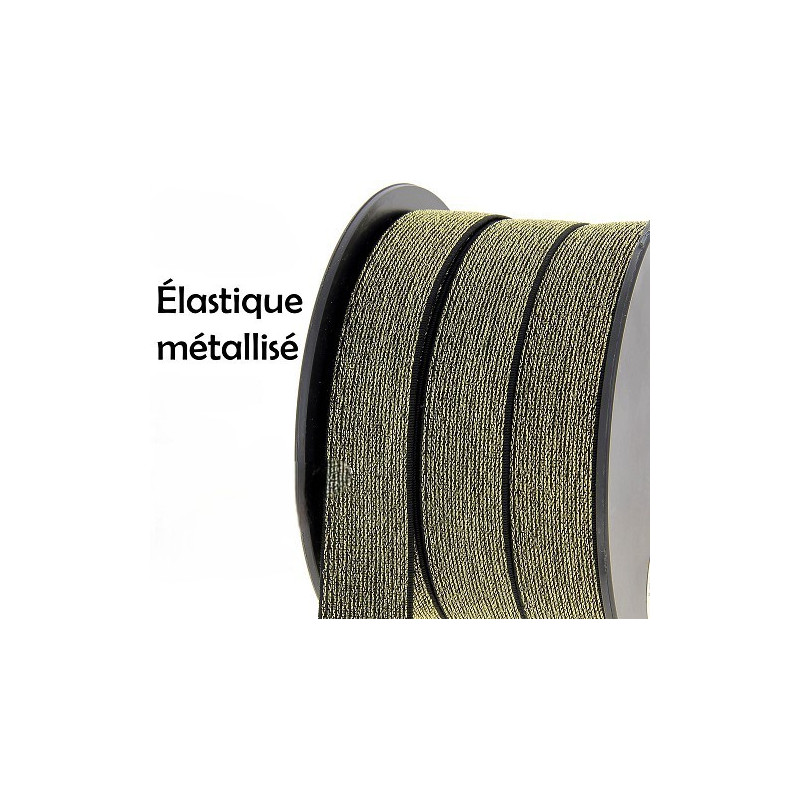 Élastique maille métalisé Or