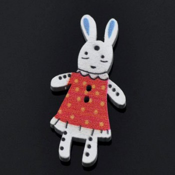 Bouton bois Lapin