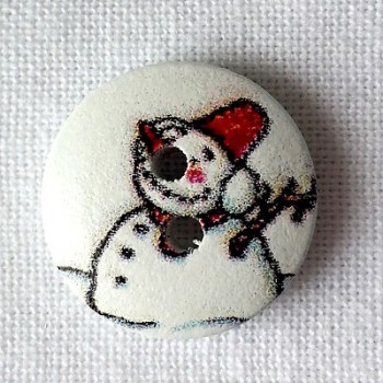 Bouton bois Bonhomme de neige