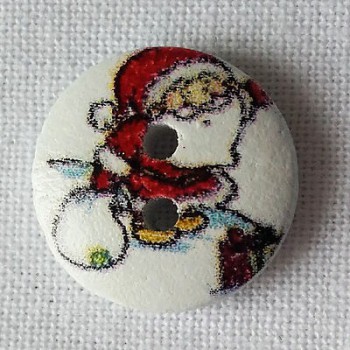 Bouton bois Père Noël