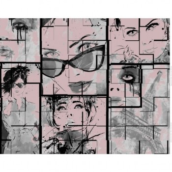 Panneau jersey Stenzo "Visages" rose