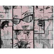 Panneau jersey Stenzo "Visages" rose