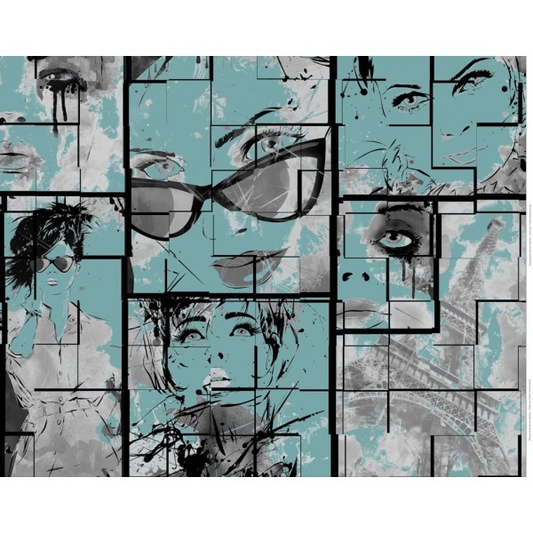 Panneau jersey Stenzo "Visages" bleu Panneau jersey Stenzo "Visages" bleu